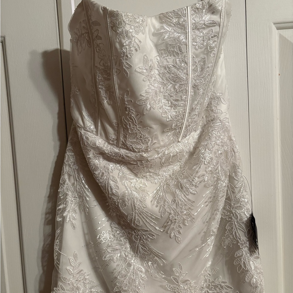 Lulu's Strapless Ivory Lace Dress